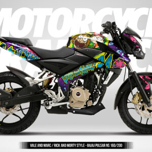 VALE AND MARC / RICK AND MORTY STYLE - BAJAJ PULSAR NS 160/200