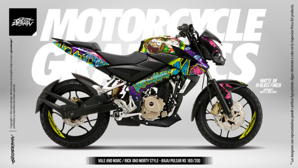 VALE AND MARC / RICK AND MORTY STYLE - BAJAJ PULSAR NS 160/200