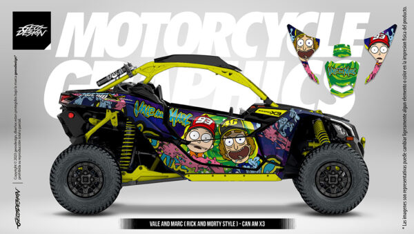 VALE AND MARC / RICK AND MORTY STYLE - CAN AM X3 ( 2 plazas )