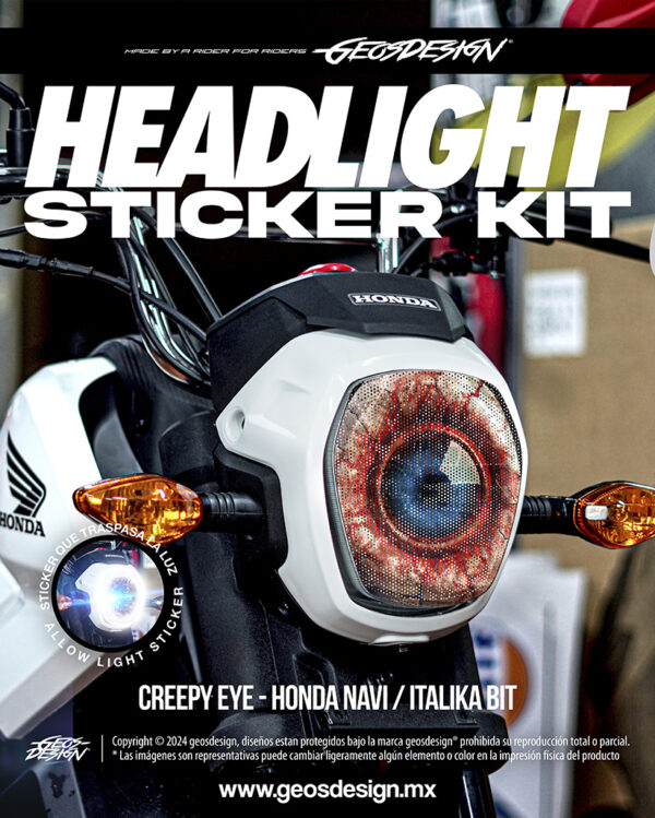 CREEPY EYE  - HEADLIGHT STICKER KIT - HONDA NAVI / ITALIKA BIT