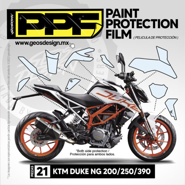PPF / PELÍCULA DE PROTECCIÓN  - KTM DUKE 200/250/390 NG - Imagen 2