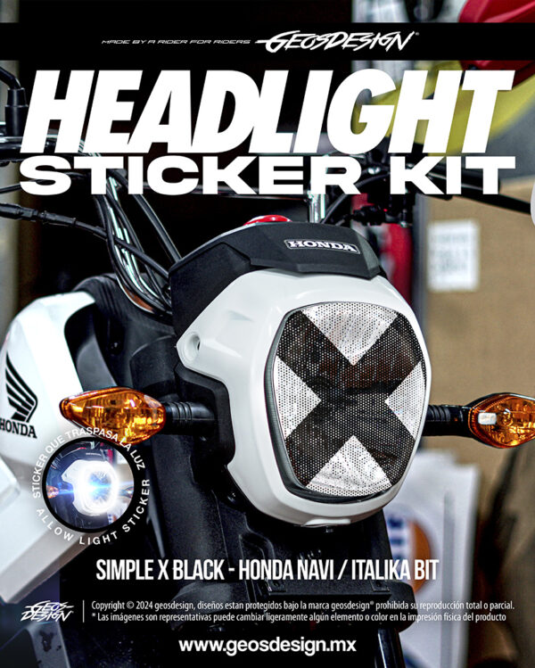 SIMPLE X - HEADLIGHT STICKER KIT - HONDA NAVI / ITALIKA BIT
