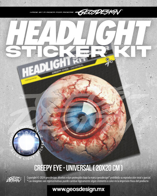 CREEPY EYE - HEADLIGHT STICKER KIT UNIVERSAL ( 20x20 cm )