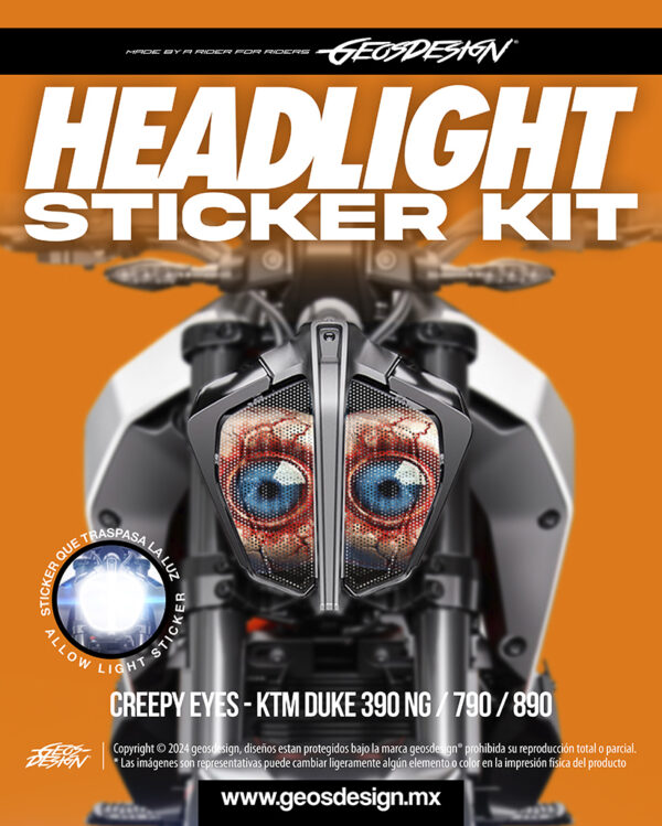 CREEPY EYES - HEADLIGHT STICKER KIT - DUKE 390 NG / 790 / 890