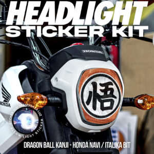 DRAGON BALL KANJI - HEADLIGHT STICKER KIT - HONDA NAVI / ITALIKA BIT