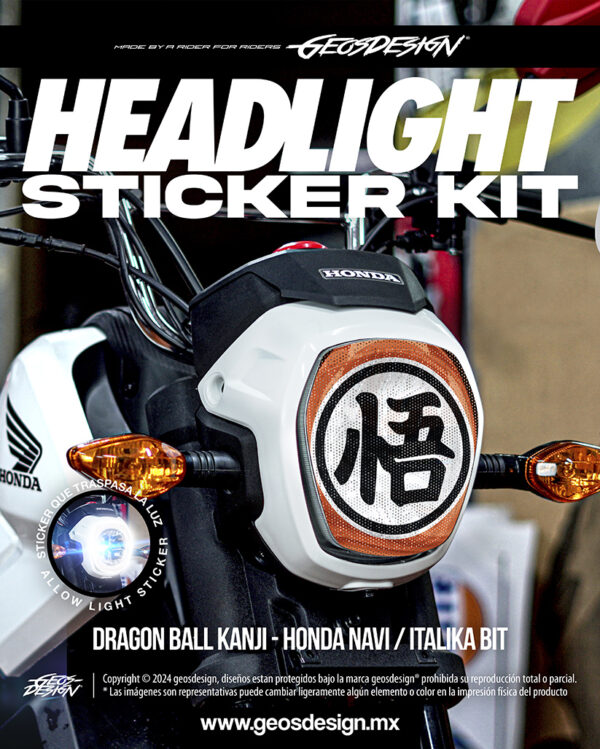 DRAGON BALL KANJI - HEADLIGHT STICKER KIT - HONDA NAVI / ITALIKA BIT