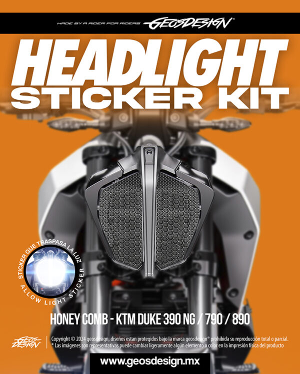 HONEY COMB - HEADLIGHT STICKER KIT - DUKE 390 NG / 790 / 890