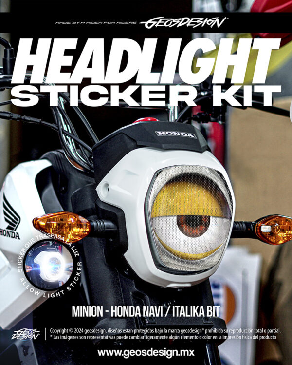 MINION - HEADLIGHT STICKER KIT - HONDA NAVI / ITALIKA BIT