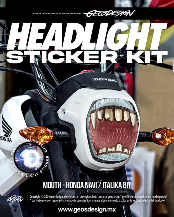 MOUTH - HEADLIGHT STICKER KIT - HONDA NAVI / ITALIKA BIT