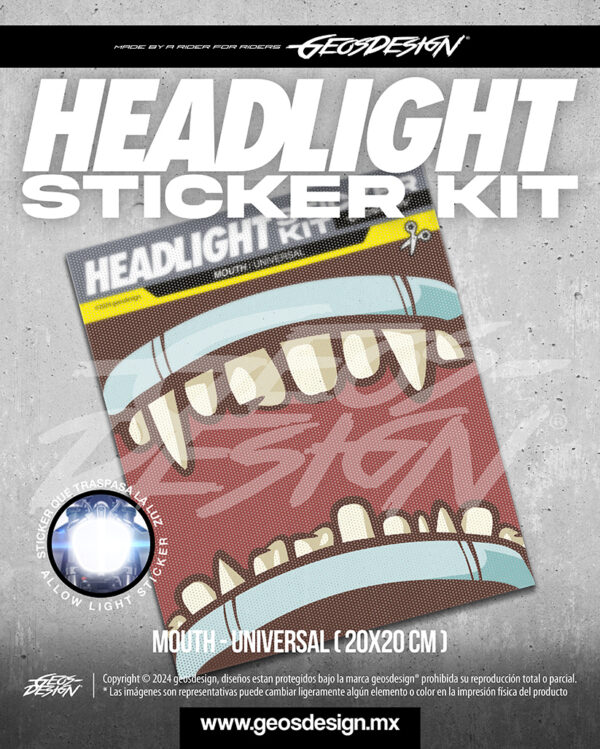 MOUTH - HEADLIGHT STICKER KIT UNIVERSAL ( 20x20 cm )
