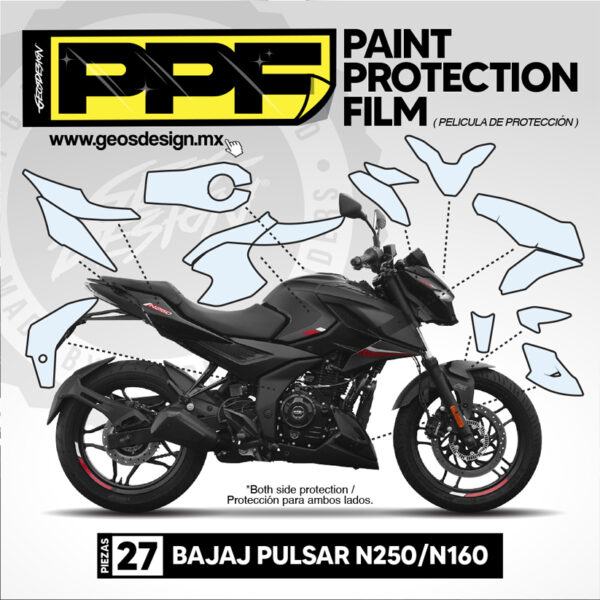 PPF / PELÍCULA DE PROTECCIÓN  - BAJAJ PULSAR N250 / N160 - Imagen 2