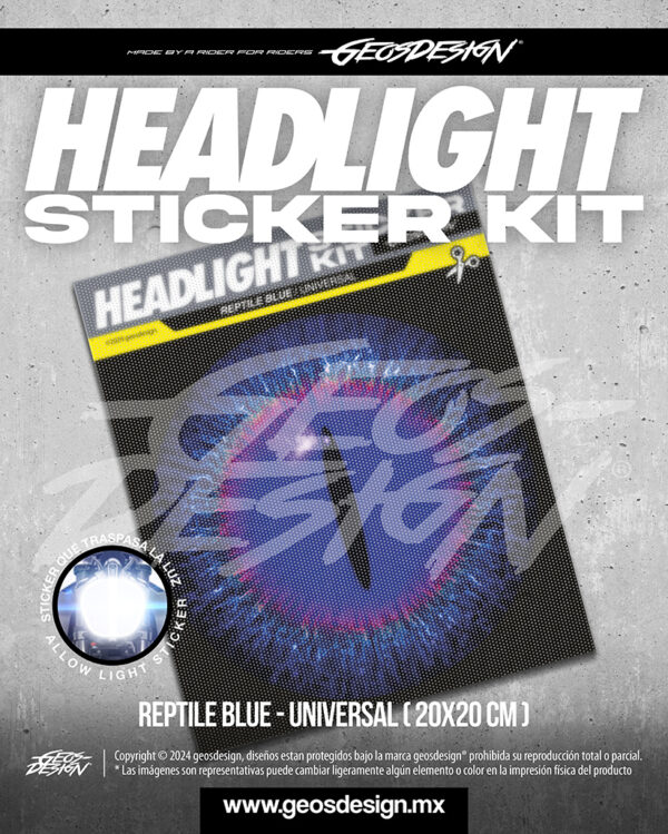 REPTILE - HEADLIGHT STICKER KIT UNIVERSAL ( 20x20 cm ) - Imagen 2