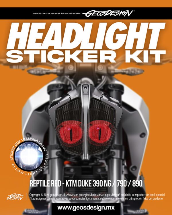 REPTILE - HEADLIGHT STICKER KIT - DUKE 390 NG / 790 / 890