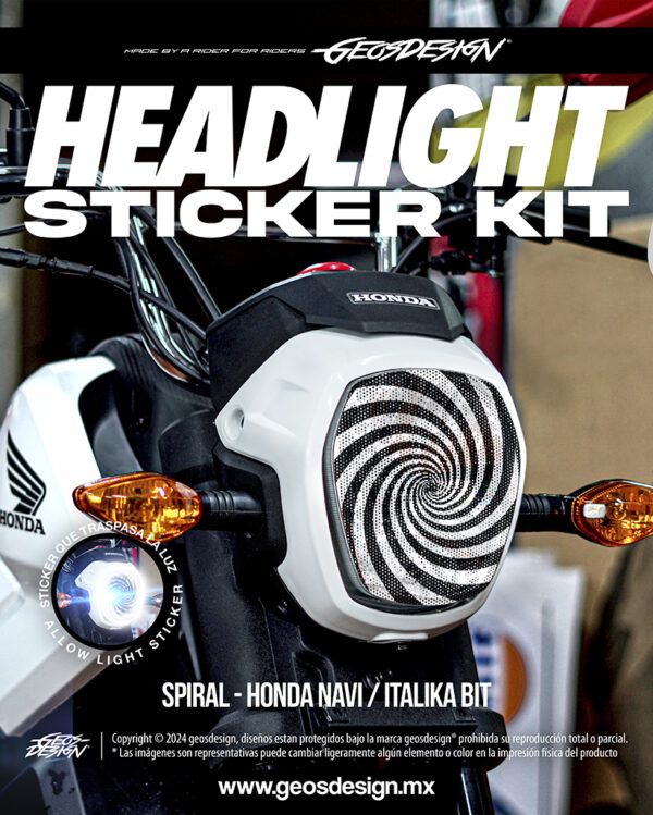 SPIRAL - HEADLIGHT STICKER KIT - HONDA NAVI / ITALIKA BIT