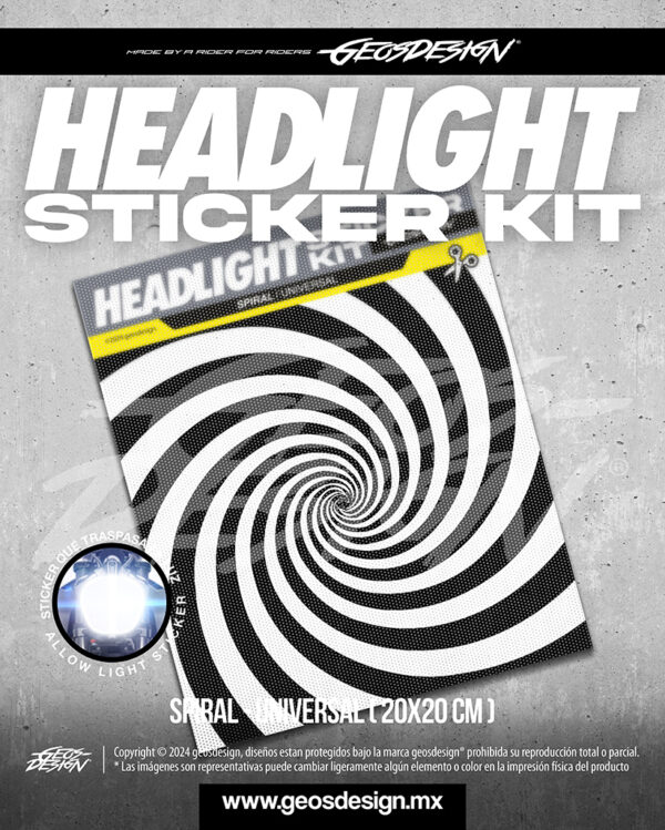 SPIRAL - HEADLIGHT STICKER KIT UNIVERSAL ( 20x20 cm )