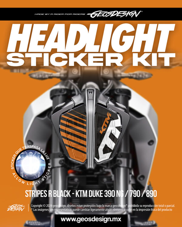 STRIPES R - HEADLIGHT STICKER KIT - DUKE 390 NG / 790 / 890