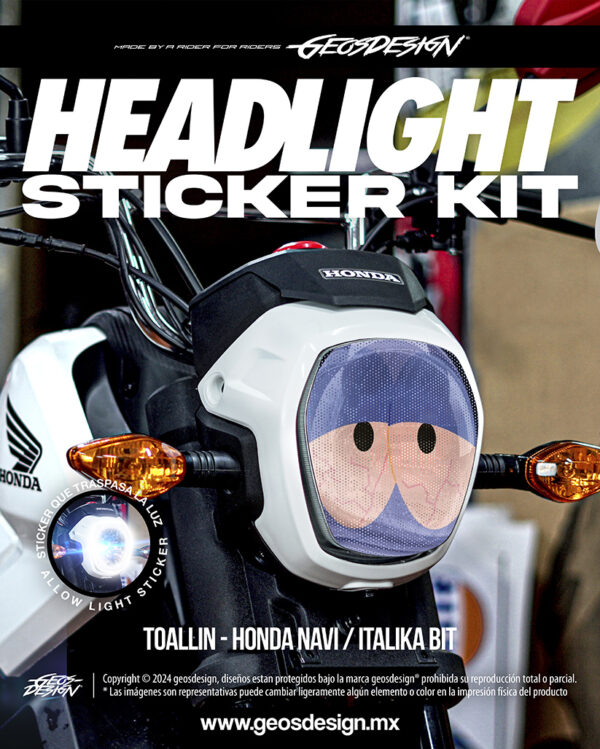 TOALLIN - HEADLIGHT STICKER KIT - HONDA NAVI / ITALIKA BIT