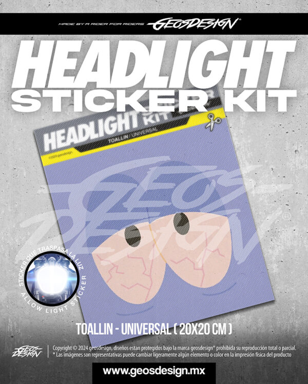 TOALLIN - HEADLIGHT STICKER KIT UNIVERSAL ( 20x20 cm )