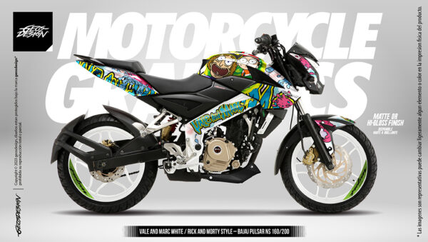 VALE AND MARC / RICK AND MORTY STYLE - BAJAJ PULSAR NS 160/200 - Imagen 4