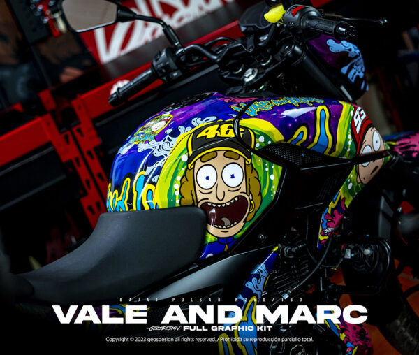 VALE AND MARC / RICK AND MORTY STYLE - BAJAJ PULSAR N250 / N160 - Imagen 4