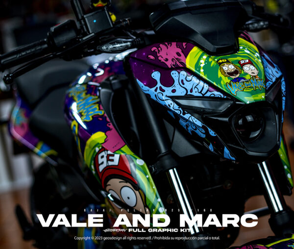 VALE AND MARC / RICK AND MORTY STYLE - BAJAJ PULSAR N250 / N160 - Imagen 5