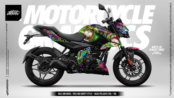 VALE AND MARC / RICK AND MORTY STYLE - BAJAJ PULSAR N250 / N160 - Imagen 7