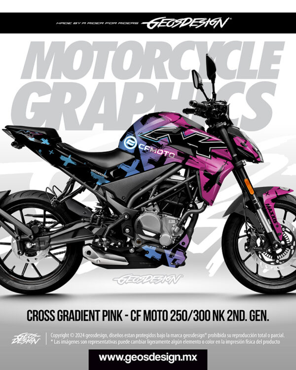 CROSS GRADIENT PINK - CF MOTO 250/300 NK 2ND. GEN.