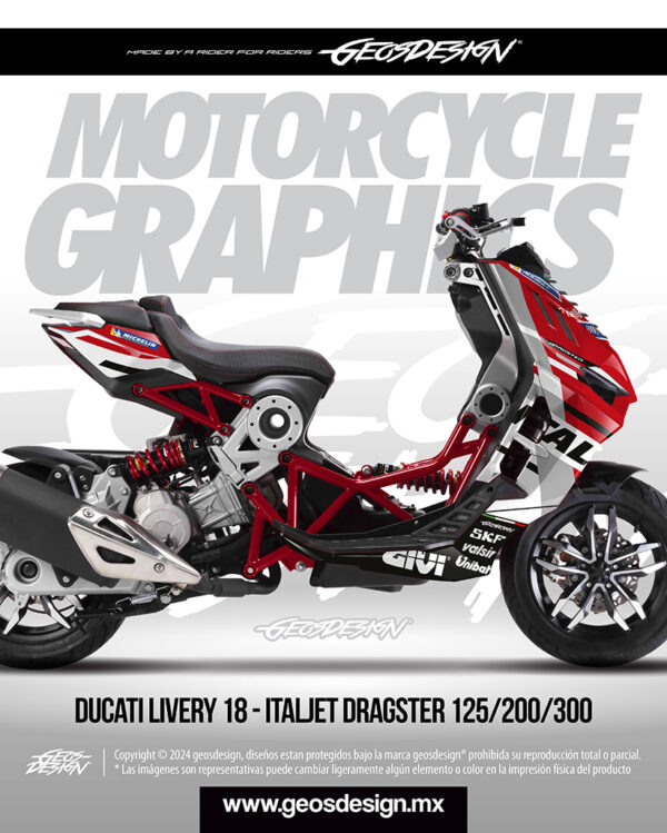 DUCATI LIVERY 18 - ITALJET DRAGSTER 125 / 200 / 300