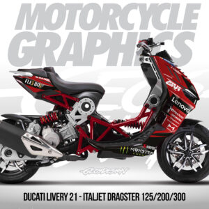 DUCATI LIVERY 21 - ITALJET DRAGSTER 125 / 200 / 300