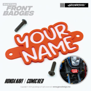 COMIC RED / EMBLEMA PERSONALIZADO / FRONT BADGE HONDA NAVI