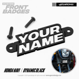 DYNAMIC TYPE BLACK / EMBLEMA PERSONALIZADO / FRONT BADGE HONDA NAVI