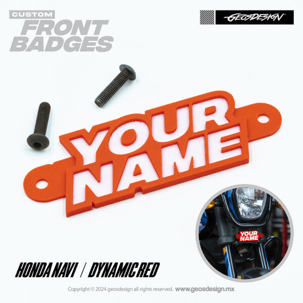 DYNAMIC TYPE RED / EMBLEMA PERSONALIZADO / FRONT BADGE HONDA NAVI