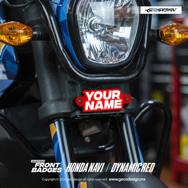 DYNAMIC TYPE RED / EMBLEMA PERSONALIZADO / FRONT BADGE HONDA NAVI - Imagen 2