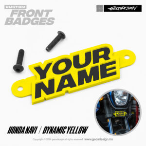 DYNAMIC TYPE YELLOW / EMBLEMA PERSONALIZADO / FRONT BADGE HONDA NAVI