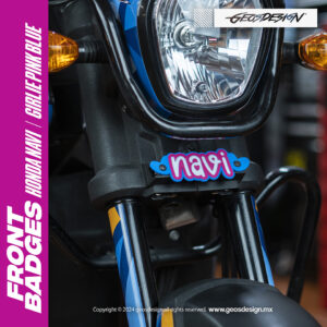 GIRLIE PINK BLUE / EMBLEMA HONDA NAVI / NAVI FRONT BADGE