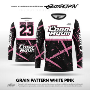 GRAIN PATTERN WHITE PINK - CUSTOM JERSEY