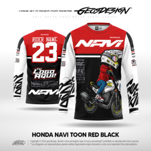 HONDA NAVI TOON RED BLACK - CUSTOM JERSEY