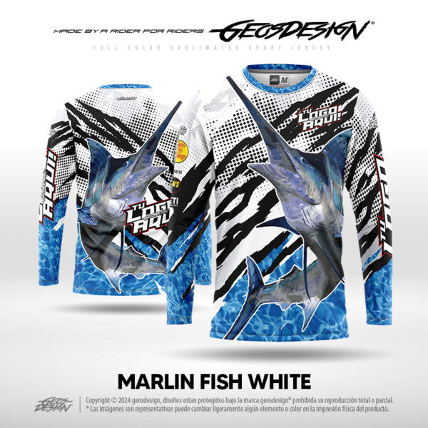 MARLIN FISH WHITE - CUSTOM JERSEY