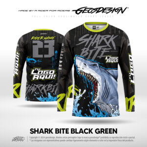 SHARK BITE BLACK GREEN - CUSTOM JERSEY