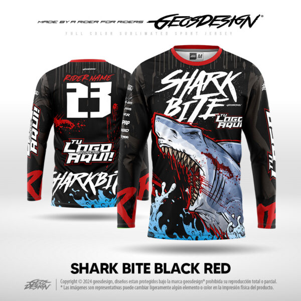 SHARK BITE BLACK RED - CUSTOM JERSEY