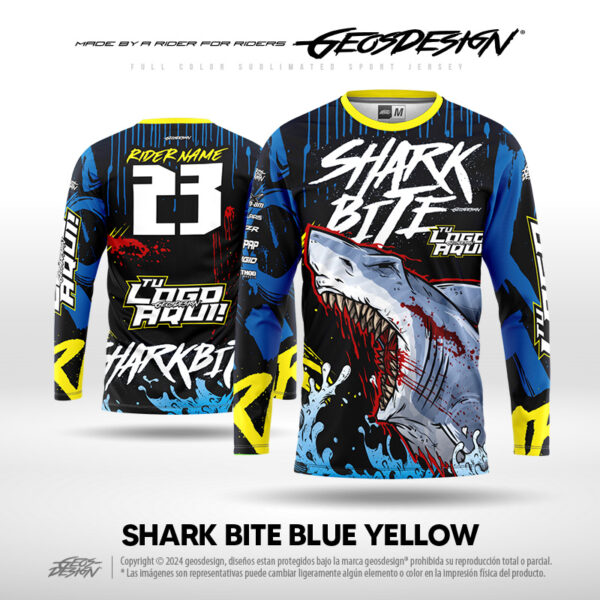 SHARK BITE BLUE YELLOW - CUSTOM JERSEY