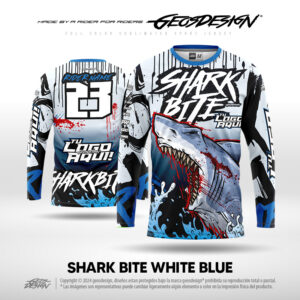 SHARK BITE WHITE BLUE - CUSTOM JERSEY
