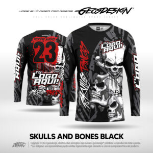 SKULLS AND BONES BLACK - CUSTOM JERSEY