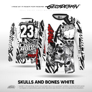 SKULLS AND BONES WHITE - CUSTOM JERSEY