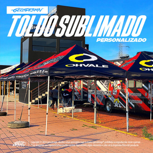 TOLDO SUBLIMADO PERSONALIZADO FULL PIT ( solo tela ) - CUSTOM CANOPY TOP TENT - Imagen 5