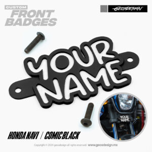 COMIC BLACK / EMBLEMA PERSONALIZADO / FRONT BADGE HONDA NAVI