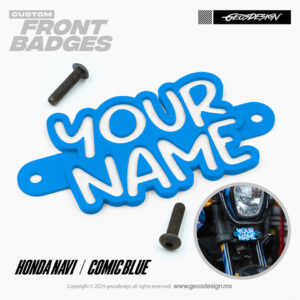 COMIC BLUE / EMBLEMA PERSONALIZADO / FRONT BADGE HONDA NAVI