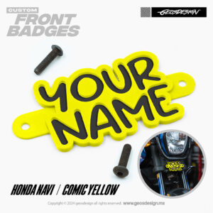 COMIC YELLOW / EMBLEMA PERSONALIZADO / FRONT BADGE HONDA NAVI