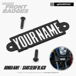 SANS SERIF BLACK / EMBLEMA PERSONALIZADO / FRONT BADGE HONDA NAVI