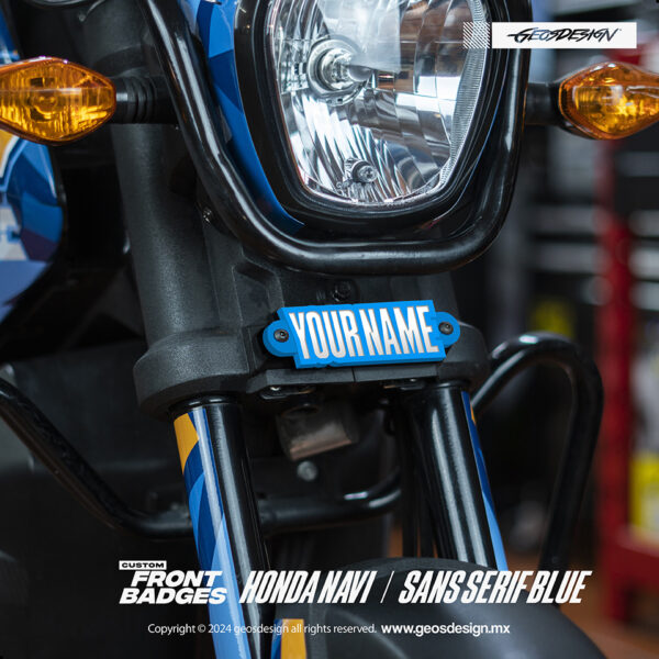 SANS SERIF BLUE / EMBLEMA PERSONALIZADO / FRONT BADGE HONDA NAVI - Imagen 2